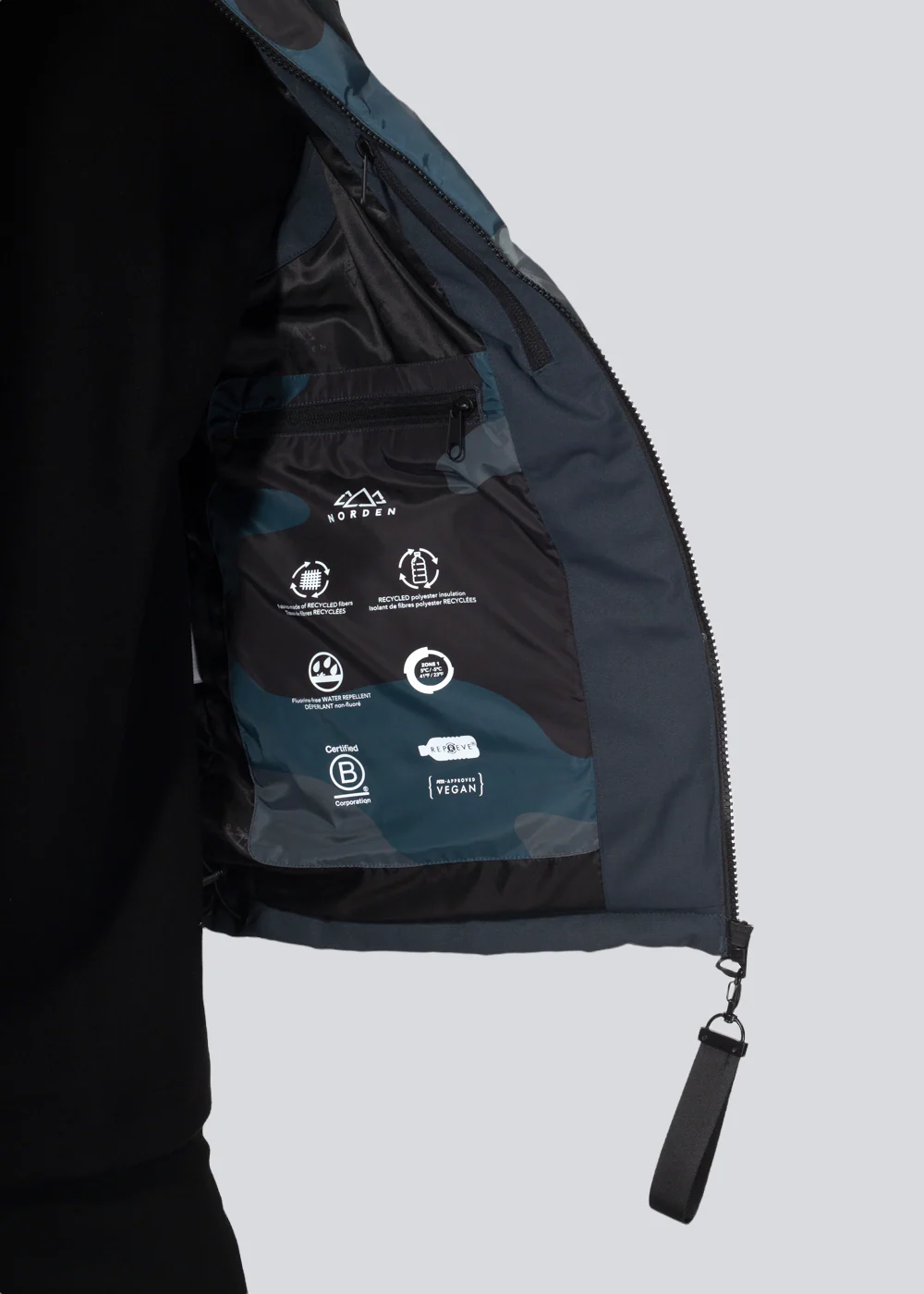 Finn Pongee Vest - Blue Camo - Image 5